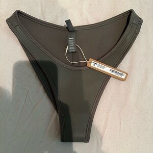 NWT/ PACKAGED (Gray chalk) Rubberized Scuba Swim Tanga Bikini Bottom EXTRASMALL
